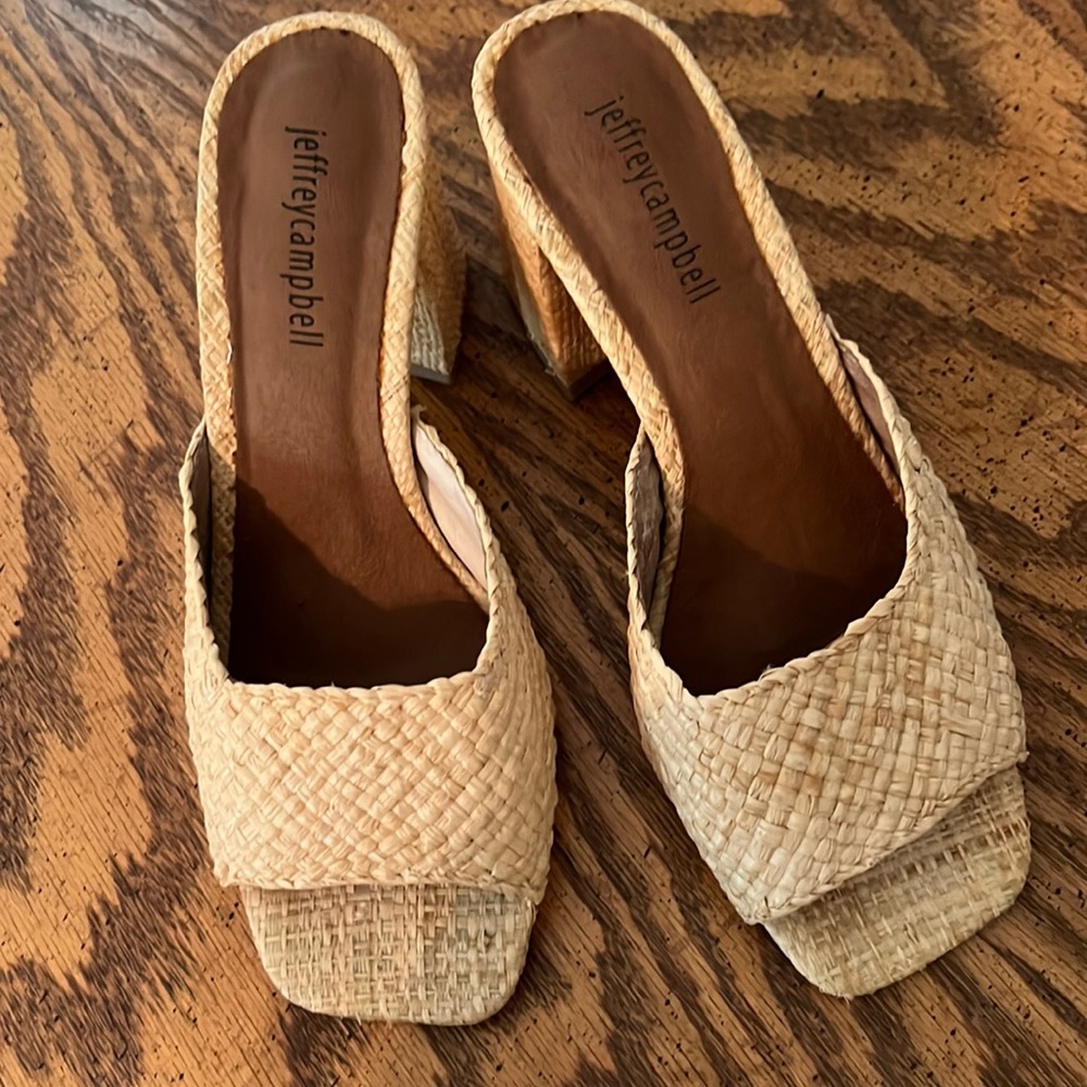 Crosswoven Block Heel Mule